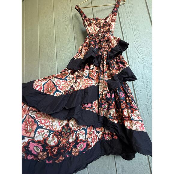 Anthropologie Floral Maxi Dress - Black and Gold - Picture 5 of 7